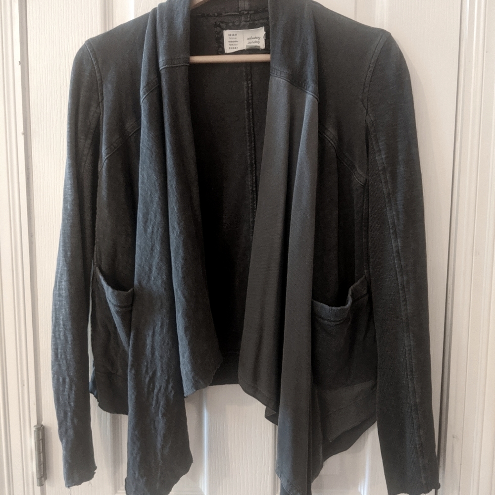 Anthropologie draped blue jacket by Saturday Sunday